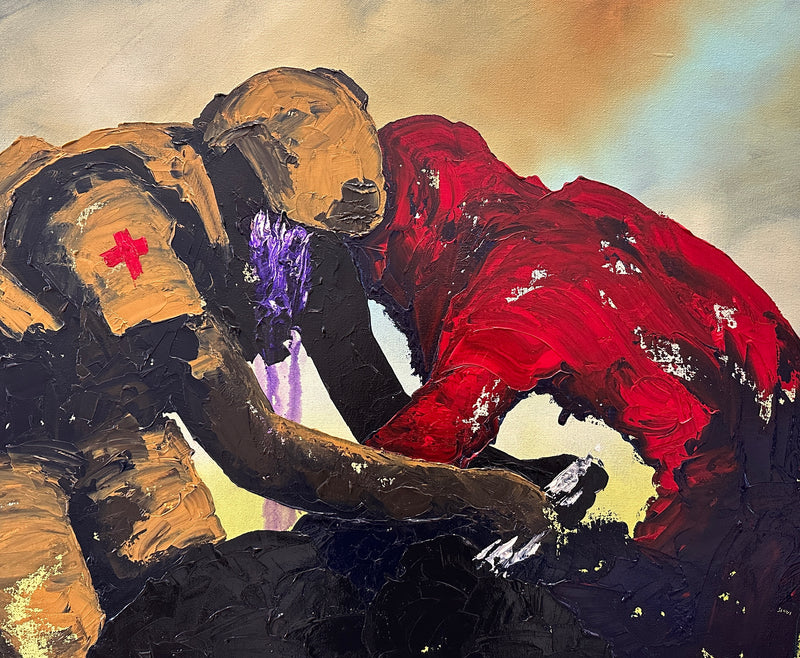 Fighting death 20x24