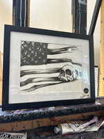 Sketch flag and skull