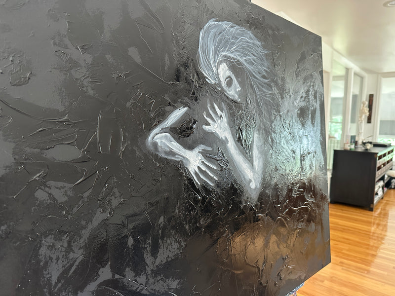 I will hold you till the darkness fades 30x40