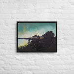 Fighting in the Badlands Framed canvas