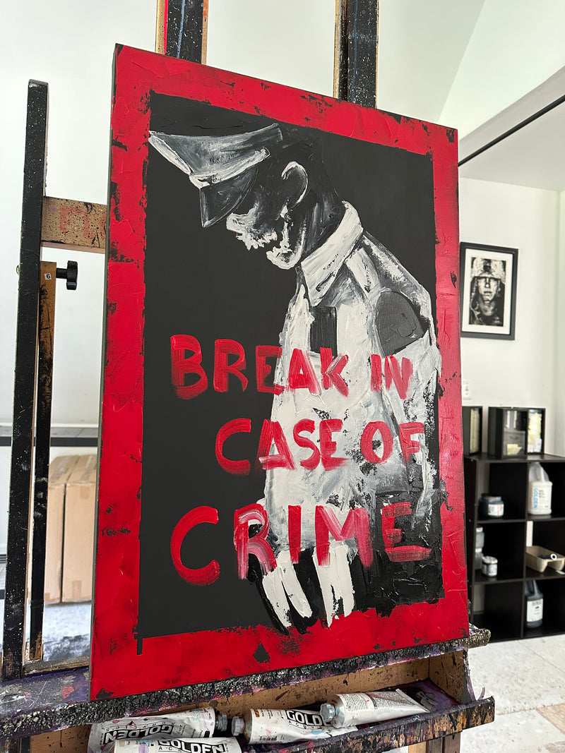 Break in case of Crime 20x30