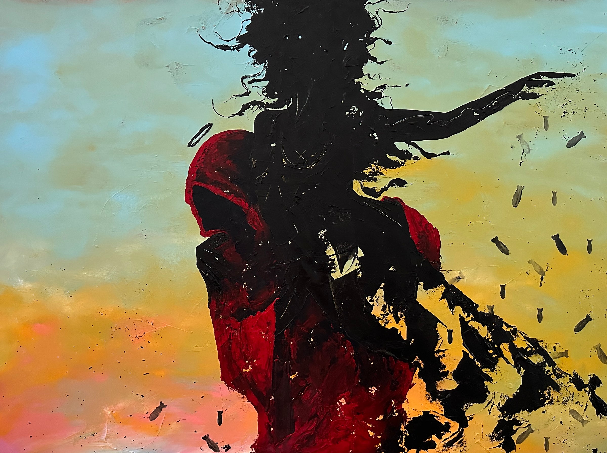 Invader Girl The Weight of War 30x40 – Invadergirl Art