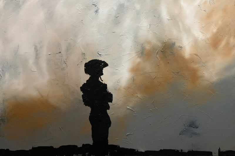 Acrylic Painting of Operator watching storm roll in